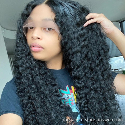 Cheap 10a 13x6 Glueless HD Lace Frontal Wig, Thick Cambodian Kinky Curly Human Hair Soft Transparent Swiss Lace Wig For Women